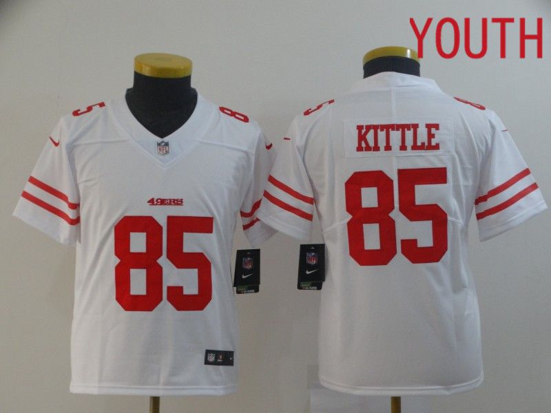 Youth San Francisco 49ers 85 Kittle White Nike Vapor Untouchable Limited Player NFL Jerseys